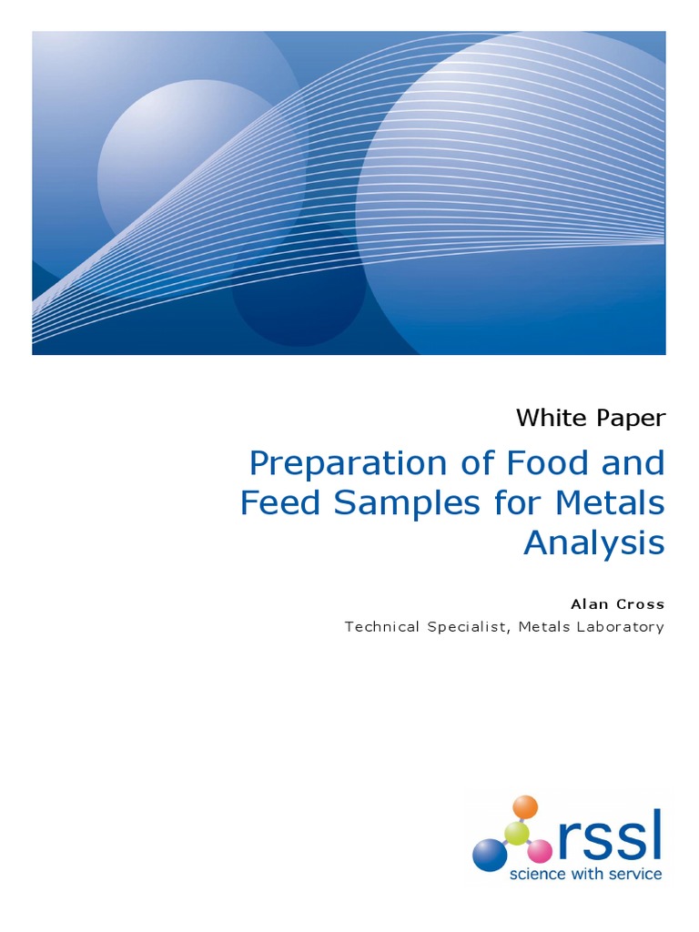 Preparation of Food and Feed Samples For Metals Analysis: White Paper ...