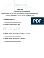Elements of A Story: English 2 Worksheet # 9