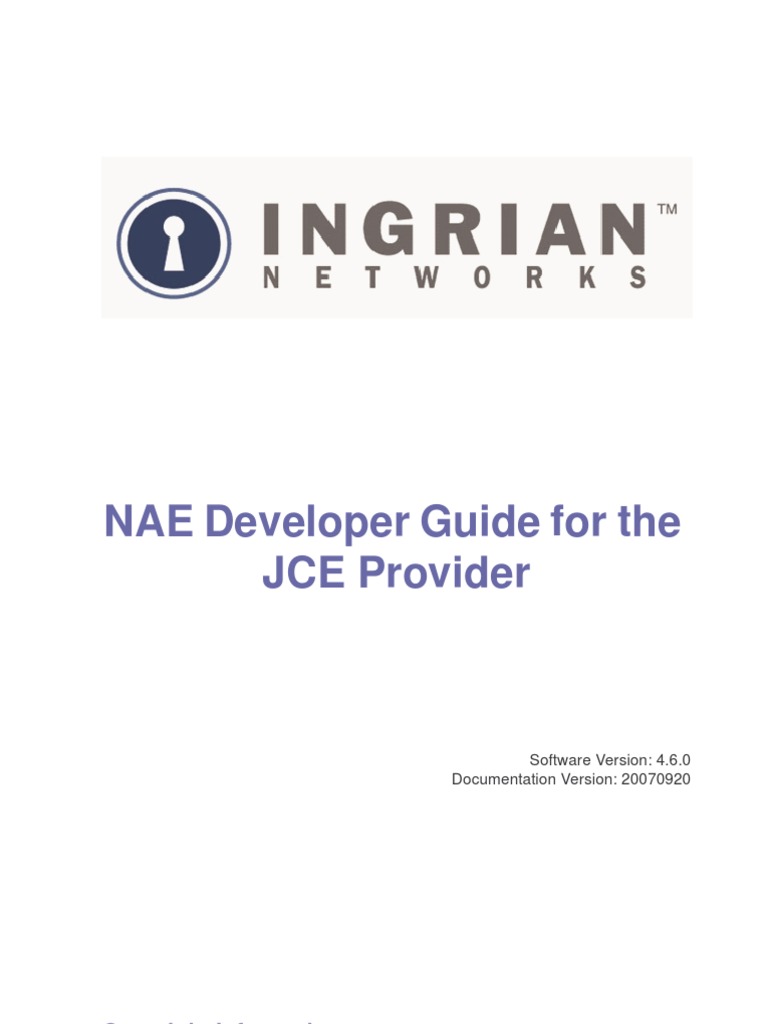 JCE-Developer - Guide-4 6 0 | PDF | Cryptography | Load Balancing  (Computing)