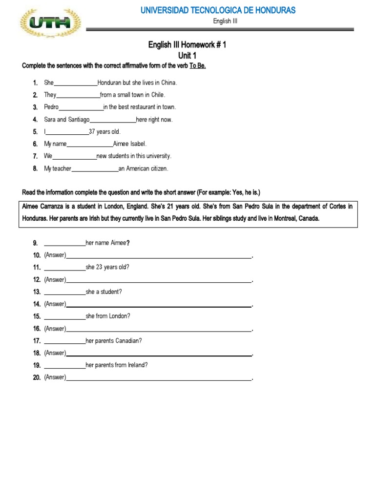 English Homework for Students | PDF