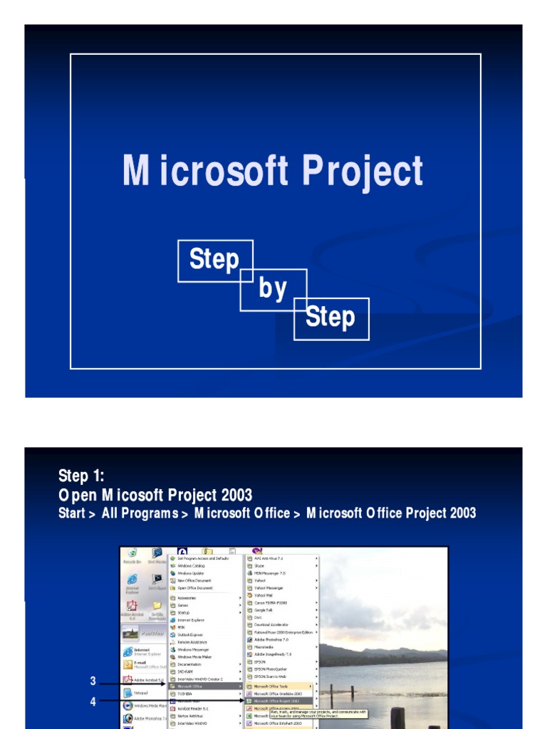 Microsoft Project 2003 Step-by-Step Guide | PDF | Microsoft | Computing