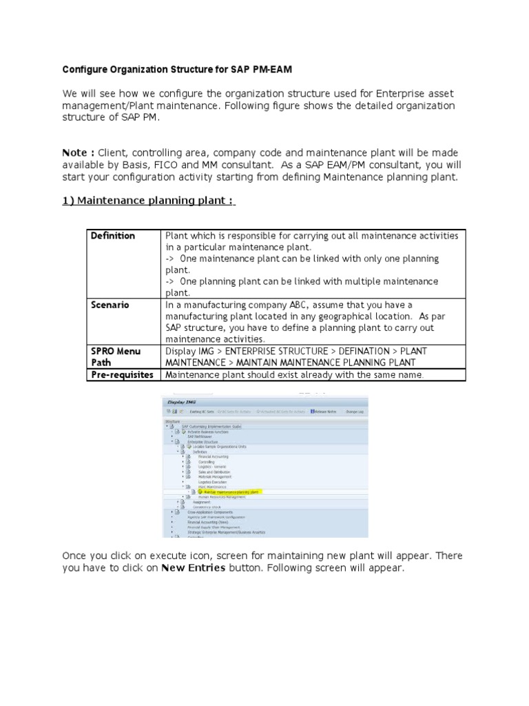 Configure SAP PM-EAM Organization Structure | PDF | Information ...