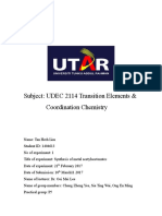 Subject: UDEC 2114 Transition Elements & Coordination Chemistry