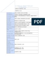 Useful formulas for calculating weights and areas of stainless steel shapes