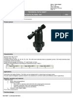 Technical Data Sheet Y Plastic Filters: Ydv YDV: Product Description