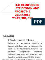 Cee-3313: Reinforced Concrete Design and Project-I 2014/2015 Y3-CE/UR/CST