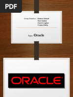 Oracle: Group Members: Hamza Ahmad