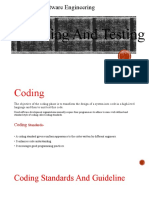 Software Engineering: Coding and Testing