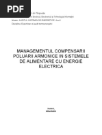 Managementul Compensarii Poluarii Armonice in Sistemele de Alimentare Cu Energie Electrica