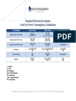 Standard Electrical Formulas