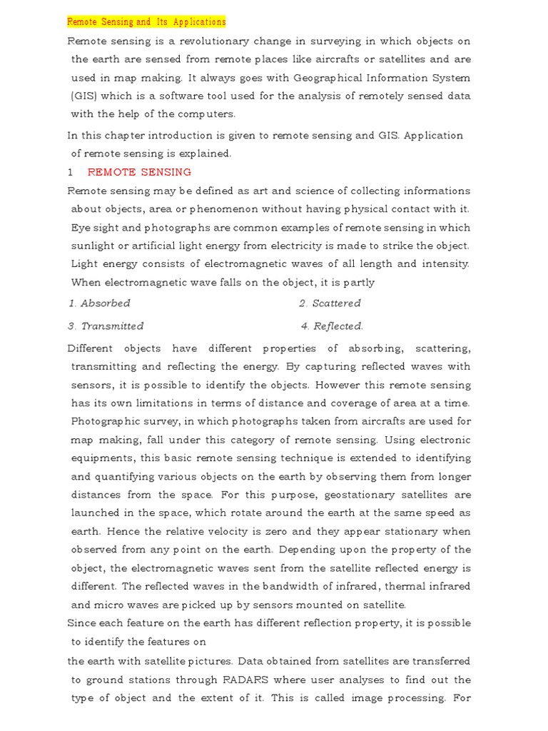 Remote Sensing and GIS Applications | PDF | Remote Sensing | Geographic ...