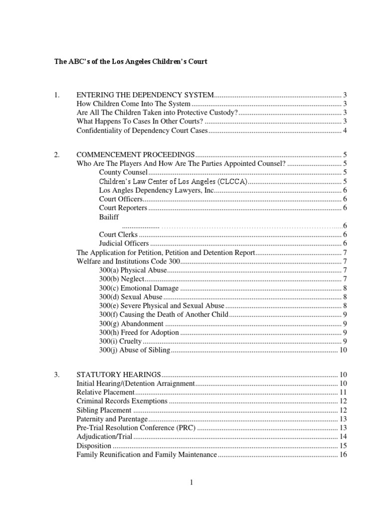 ABCs of Dependency Court | PDF | Child Protective Services | Burden Of ...