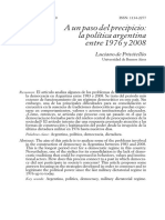 A Un Paso Del Precipicio - LA POLITICA ARG ENTRE 1976-2008 - PRIVITELLIO