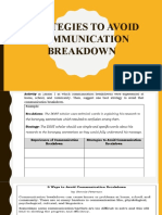 Avoid Communication Breakdown Strategies