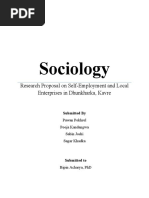 Sociology: Research Proposal On Self-Employment and Local Enterprises in Dhunkharka, Kavre