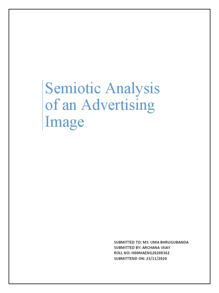 Semiotic Analysis of Advertising Images | PDF | Semiotics | Advertising