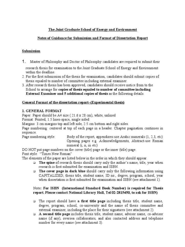 report layout thesis