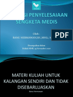 Strategi Penyelesaian Sengketa Medis Melalui Mediasi - Kuliah MMR Jogja Jakarta