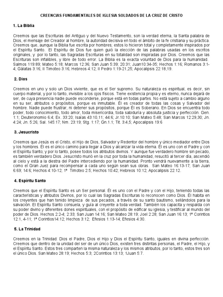 Creencias de la Iglesia Soldados de Cristo | PDF | Cristo (título ...