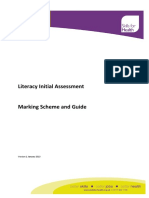Literacy Initial Assessment Marking Scheme and Guide