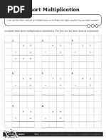 Short Multiplication: Complete These Short Multiplication Calculations. The First One Has Been Done As An Example