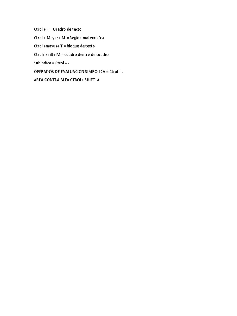 Subíndices en Mathcad: Atajos Clave | PDF