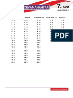 Şanlıurfa Mem 7. Sınıf Genel Tekrar 1 Cevap Anahtarı