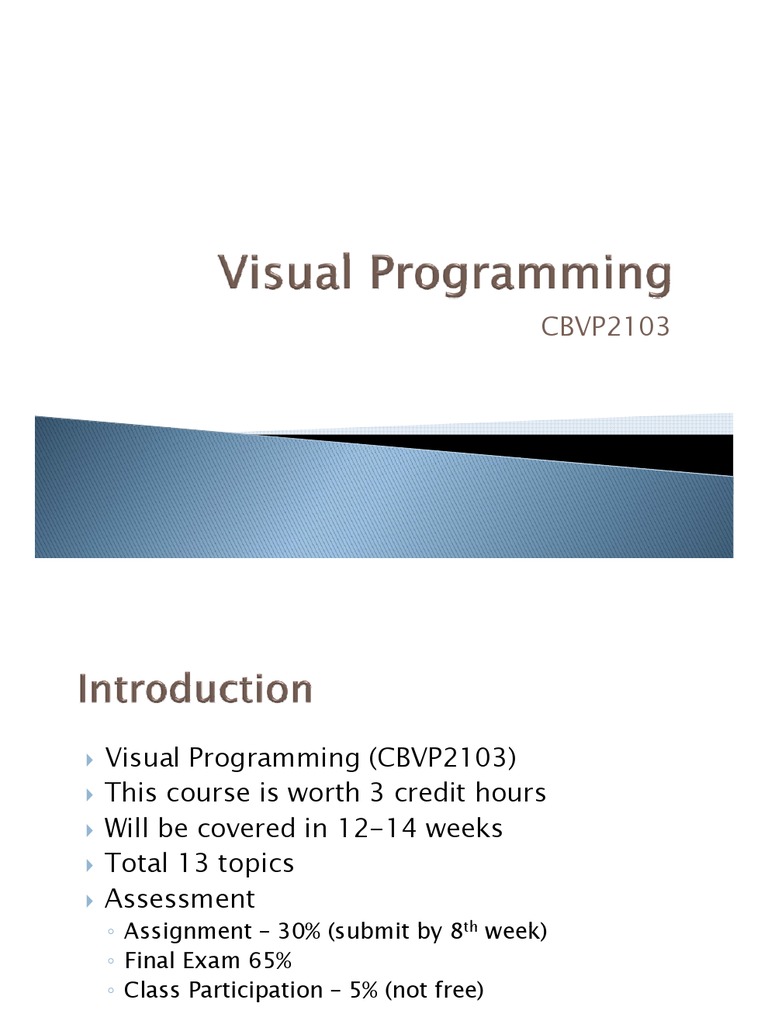 Visual Programming Course Overview and Key Concepts | PDF | Computer ...