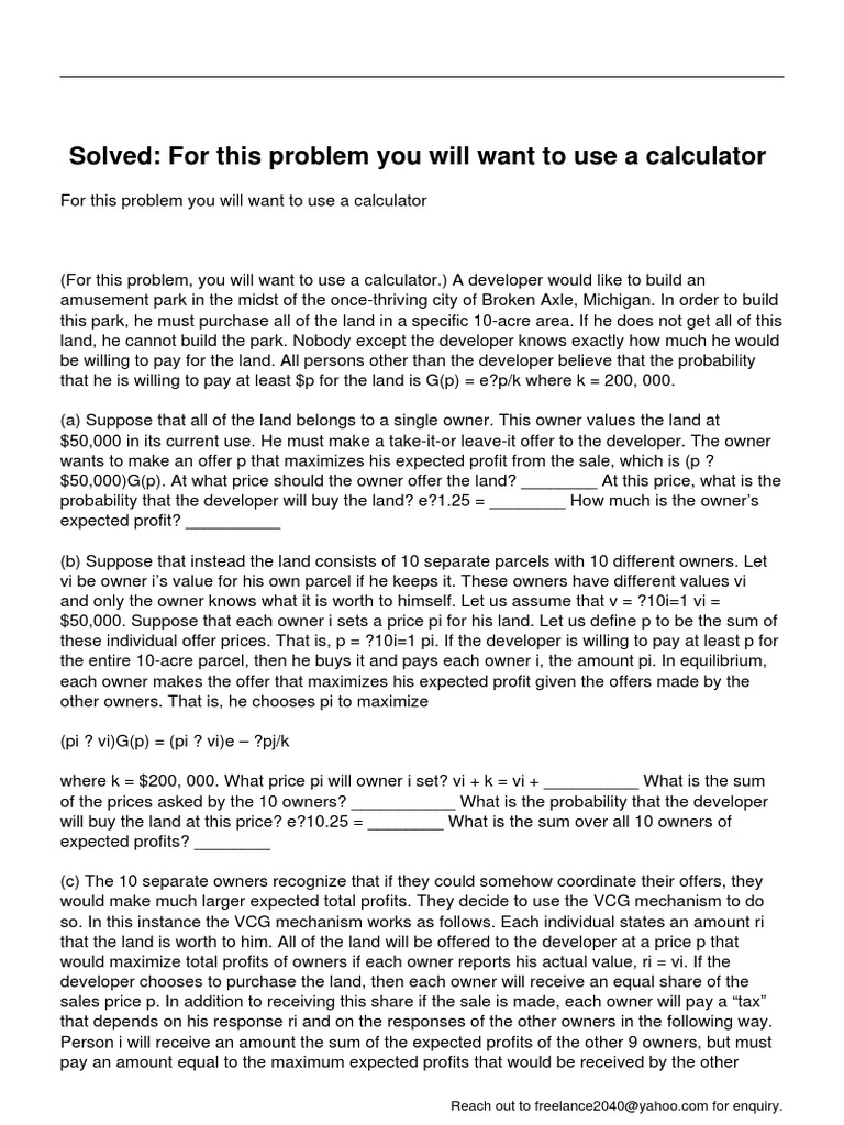 For This Problem You Will Want To Use A Calculator | PDF | Prices ...