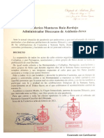 Decreto suspensión actos externos de carácter religioso en la Diócesis de Asidonia Jerez
