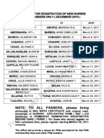 Initial Registration Schedule For New Nurses in Cebu