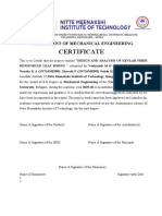 Certificate: Department of Mechanical Engineering