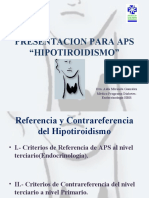PRESENTACION PARA APS Hipotiroidismo Dra Miranda