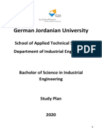Bachelor of Science in Industrial Engineering Study Plan 2020