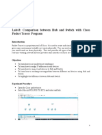 Lab#3: Comparison Between Hub and Switch With Cisco Packet Tracer Program