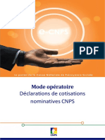 Mode Operatoire Des Declarations de Cotisations Nominatives CNPS