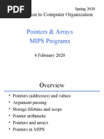 Introduction To Computer Organization: Pointers & Arrays MIPS Programs