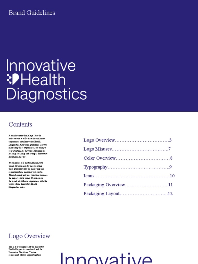 Innovative Health Diagnostics Brand Guidelines PDF Logos Brand