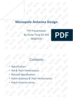 Monopole Antenna Design: FYP Presentation by Victor Tong Sai Wai 06687233