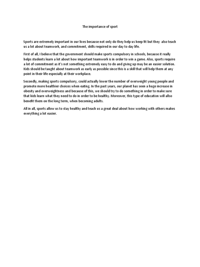 Importance of Sports in Student Life | PDF