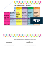 HORARIO DE PLAN DE CLASE SEMANA 26-30 AGOSTO