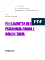 Fundamentos de La Psicologia Social Y Comunitaria.: Profesora
