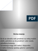 Brzina Rezanja. Vijek Trajanja Oštrice Alata (Potojanost Alata) .