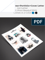 A4+Letter 300DPI - Print Ready - CMYK Comes in 2 Color: Minimal Resume+Portfolio+Cover Letter