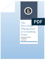 The Knowledge Management in Consulting Firms: Individual Written Assignment