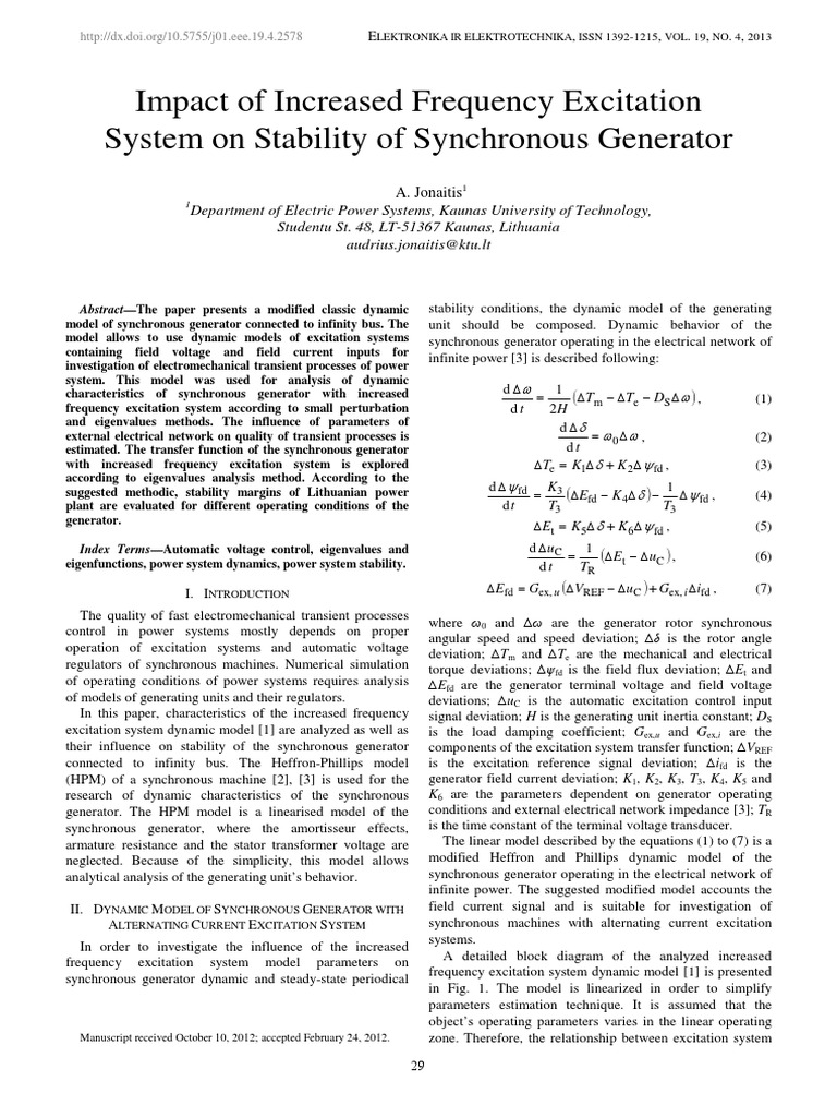 Synchronous Generator Stability Analysis | PDF | Stability Theory ...