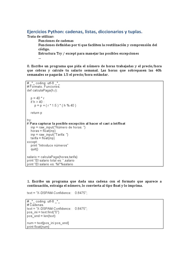 Ejercicios Es Python Sol | PDF | Python (lenguaje de programación ...