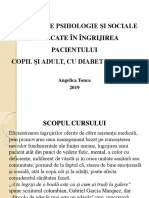 Suport de Curs - Aspecte de Psihologie Și Sociale Implicate În Îngrijirea Pacientului Copil Și Adult, Cu Diabet Zaharat