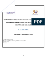 Bar Course Academic Calender - 2020 - 2021 A y 2ND Intake