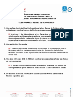 Cuestionario Recibo de Documentos